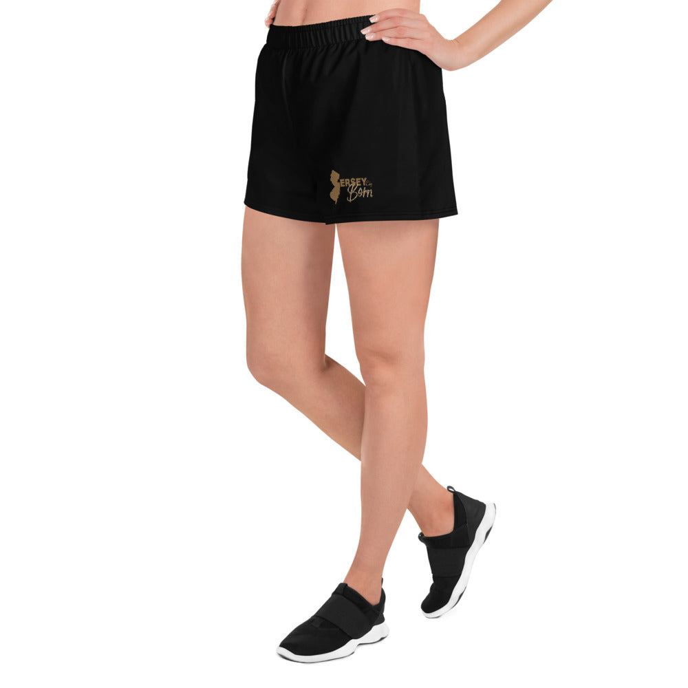 Jersey City Born - Black Gold Trim Women's Athletic Short