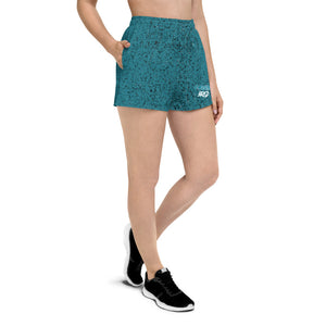 Carolina Bred - Aqua Dust Lady Athletic Short Shorts