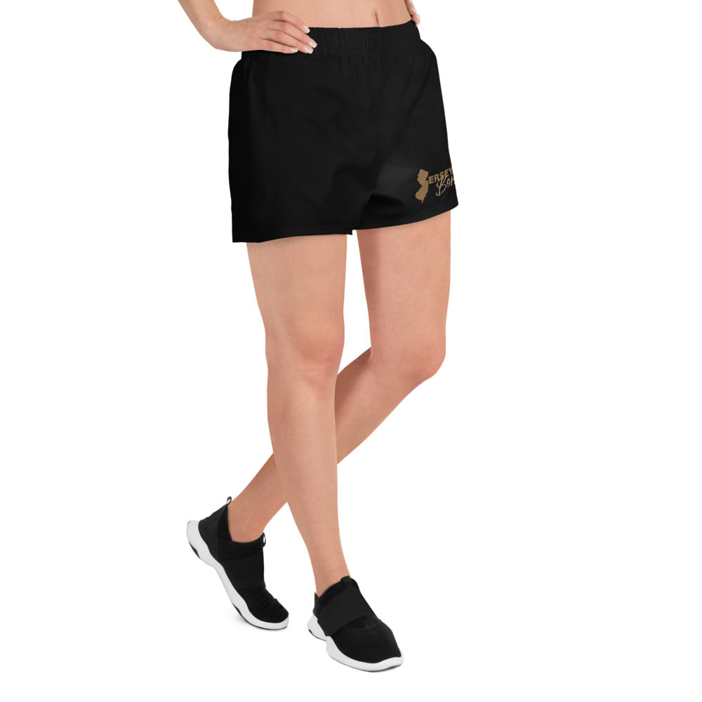 Jersey City Born - Black Gold Trim Women's Athletic Short