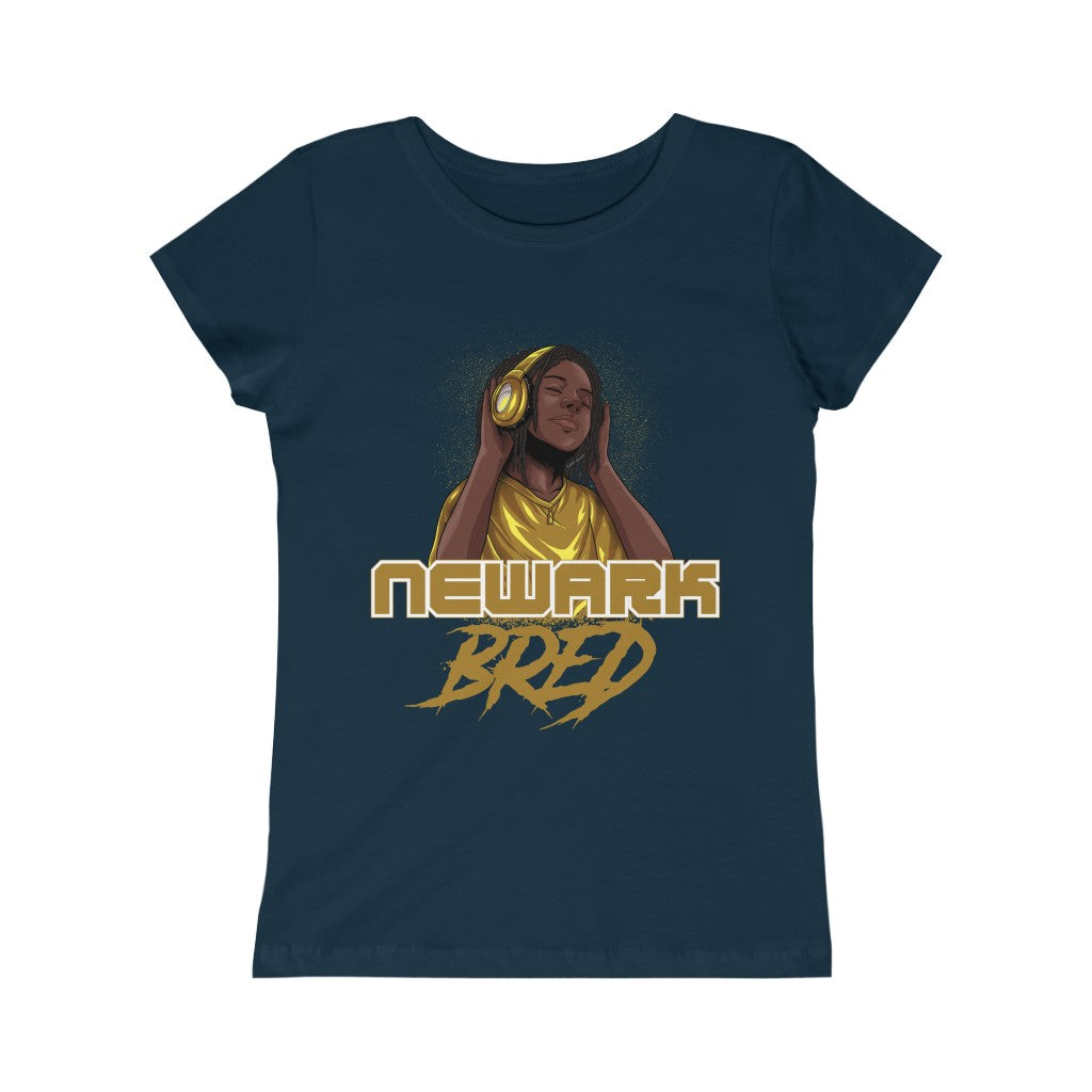 Newark Bred Black/Gold Boy Locks Girls Princess Tee