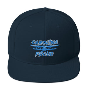 Open image in slideshow, Carolina Proud Blue Stitch Snapback Hat
