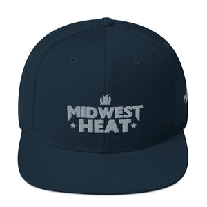 Open image in slideshow, Midwest Heat - Gray Stitch Snapback Hat
