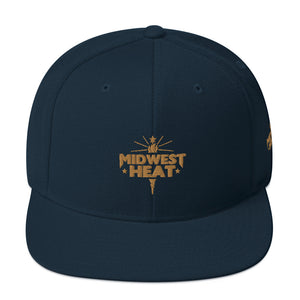 Open image in slideshow, Midwest Heat - Gold Torch Snapback Hat
