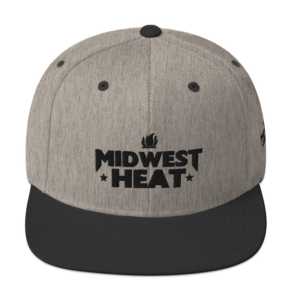 Midwest Heat - Black Stitch Snapback Hat