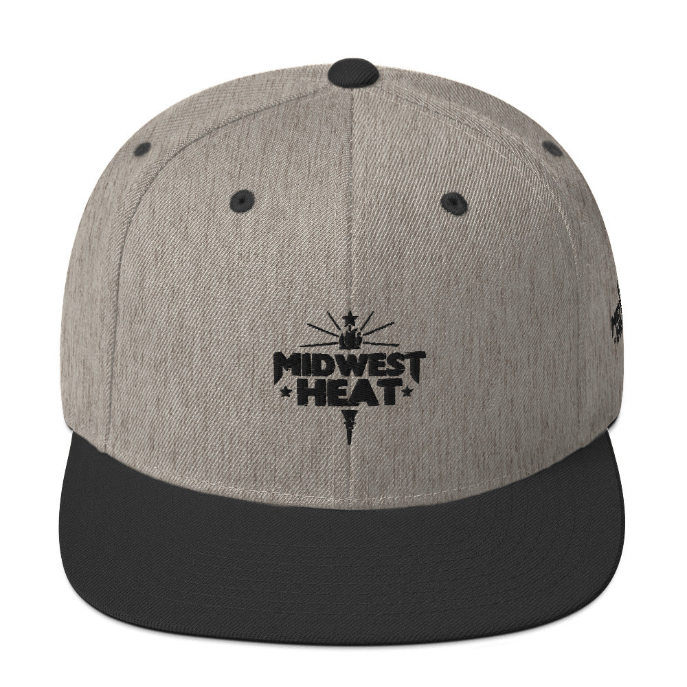 Midwest Heat - Black Stitch Snapback Hat