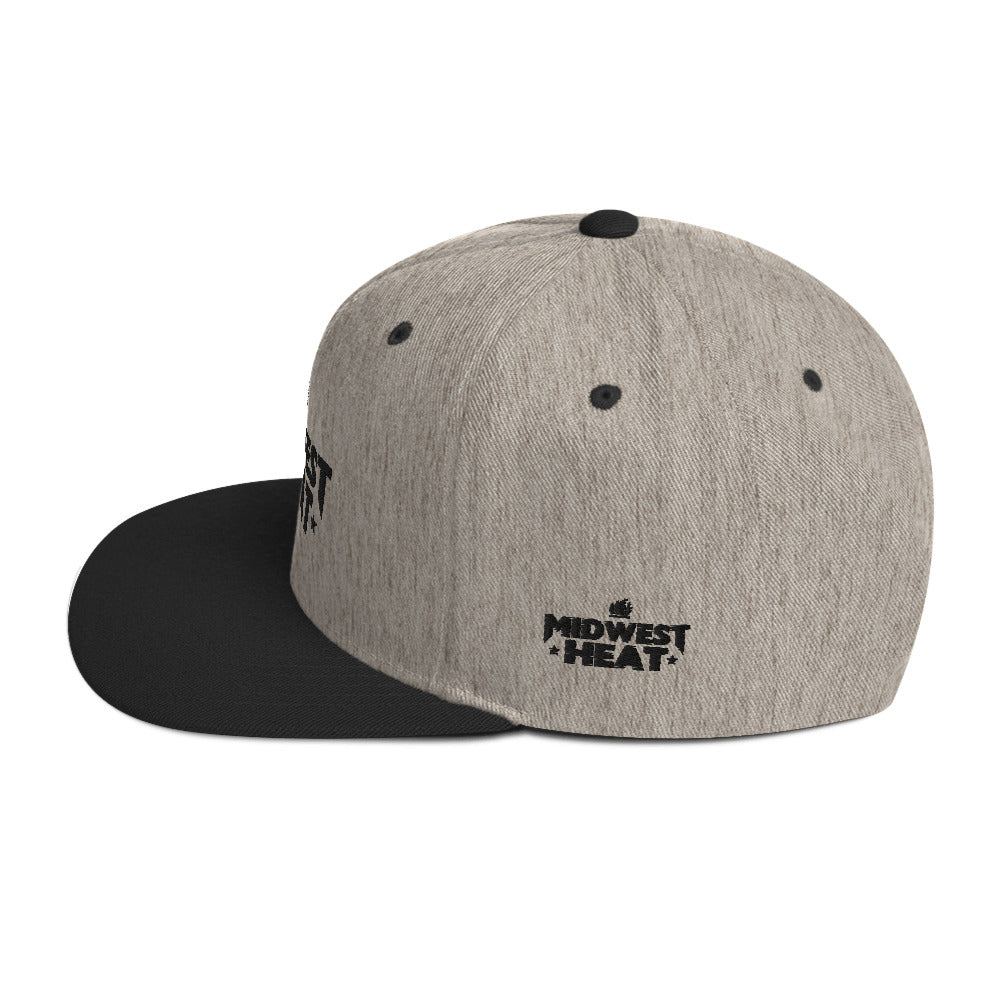Midwest Heat - Black Stitch Snapback Hat