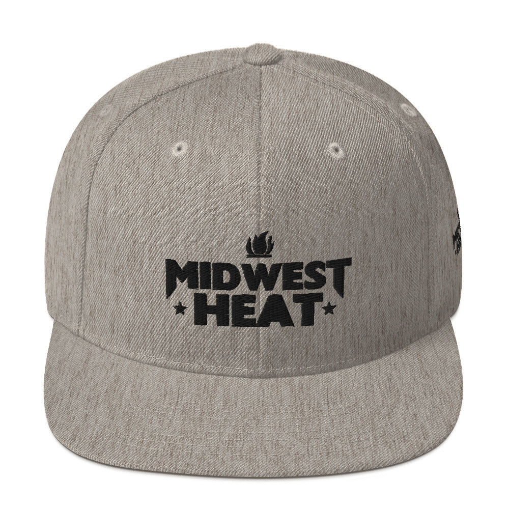 Midwest Heat - Black Stitch Snapback Hat