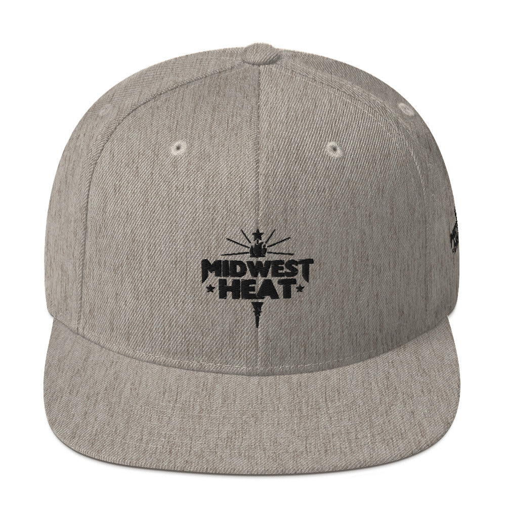 Midwest Heat - Black Stitch Snapback Hat