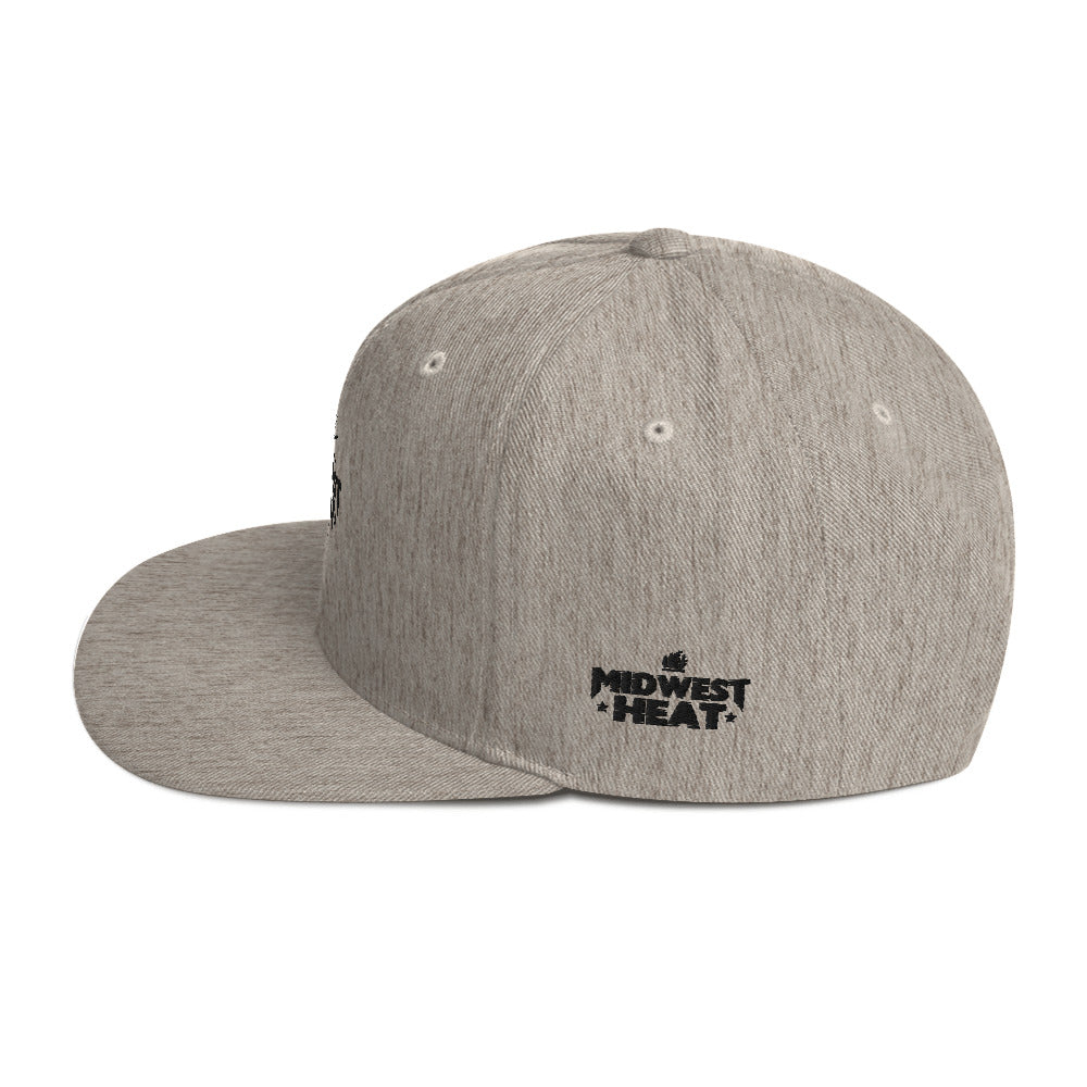 Midwest Heat - Black Stitch Snapback Hat