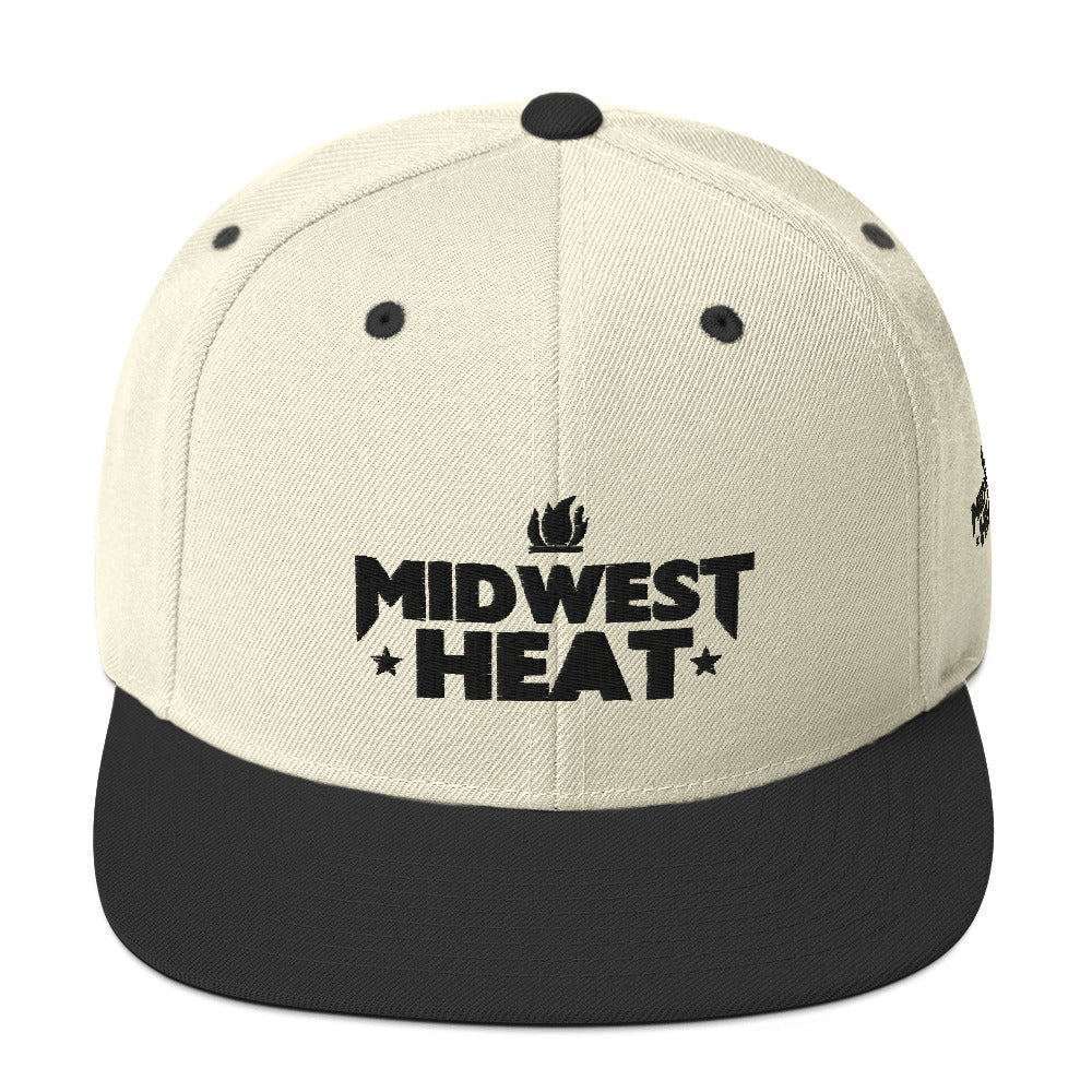 Midwest Heat - Black Stitch Snapback Hat