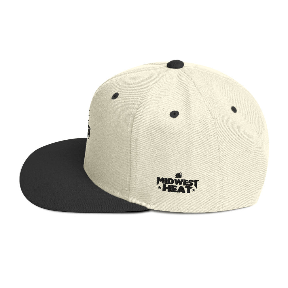Midwest Heat - Black Stitch Snapback Hat