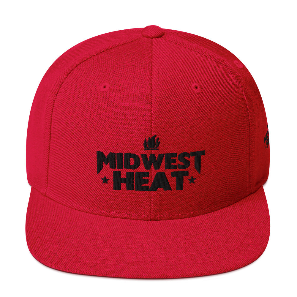 Midwest Heat - Black Stitch Snapback Hat