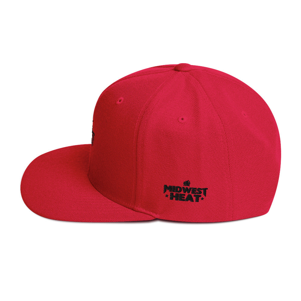 Midwest Heat - Black Stitch Snapback Hat