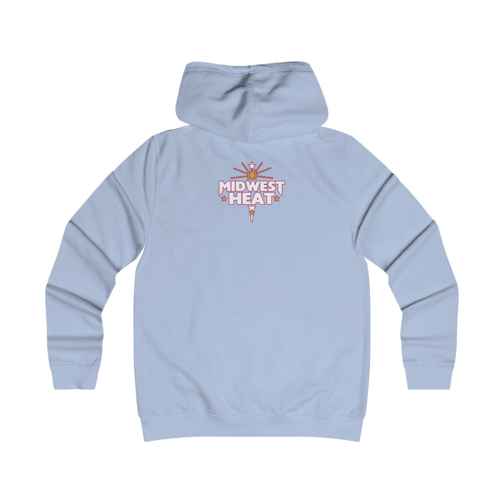 Midwest Heat -  White Red Girlie College Hoodie