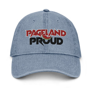 Open image in slideshow, Pageland Proud - Denim Hat Black Stitch
