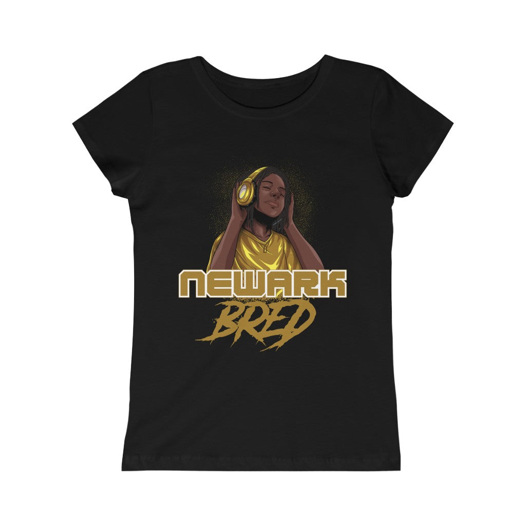 Newark Bred Black/Gold Boy Locks Girls Princess Tee
