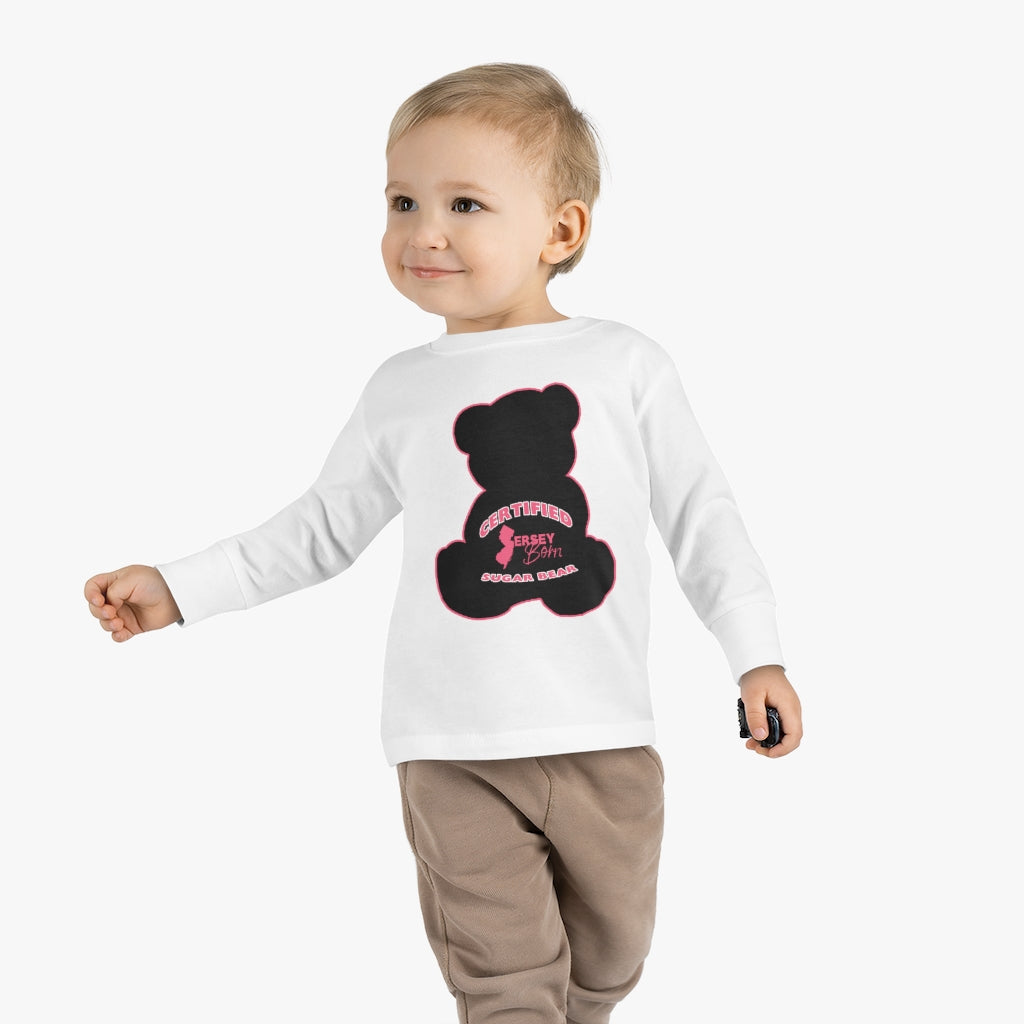 Certified Jersey Born - Black Pink Sugar Bear Toddler Long Sleeve