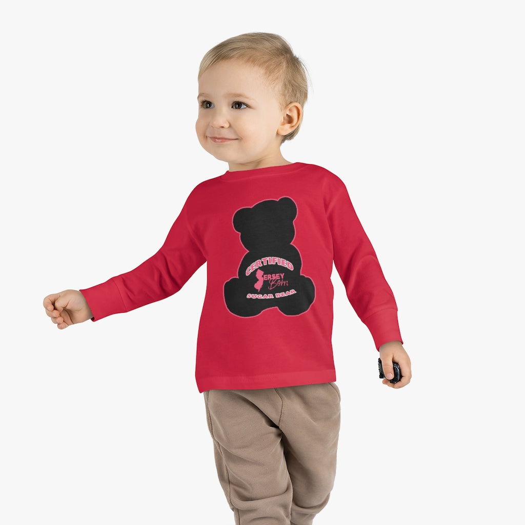 Certified Jersey Born - Black Pink Sugar Bear Toddler Long Sleeve