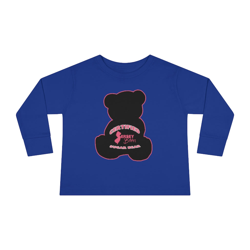 Certified Jersey Born - Black Pink Sugar Bear Toddler Long Sleeve