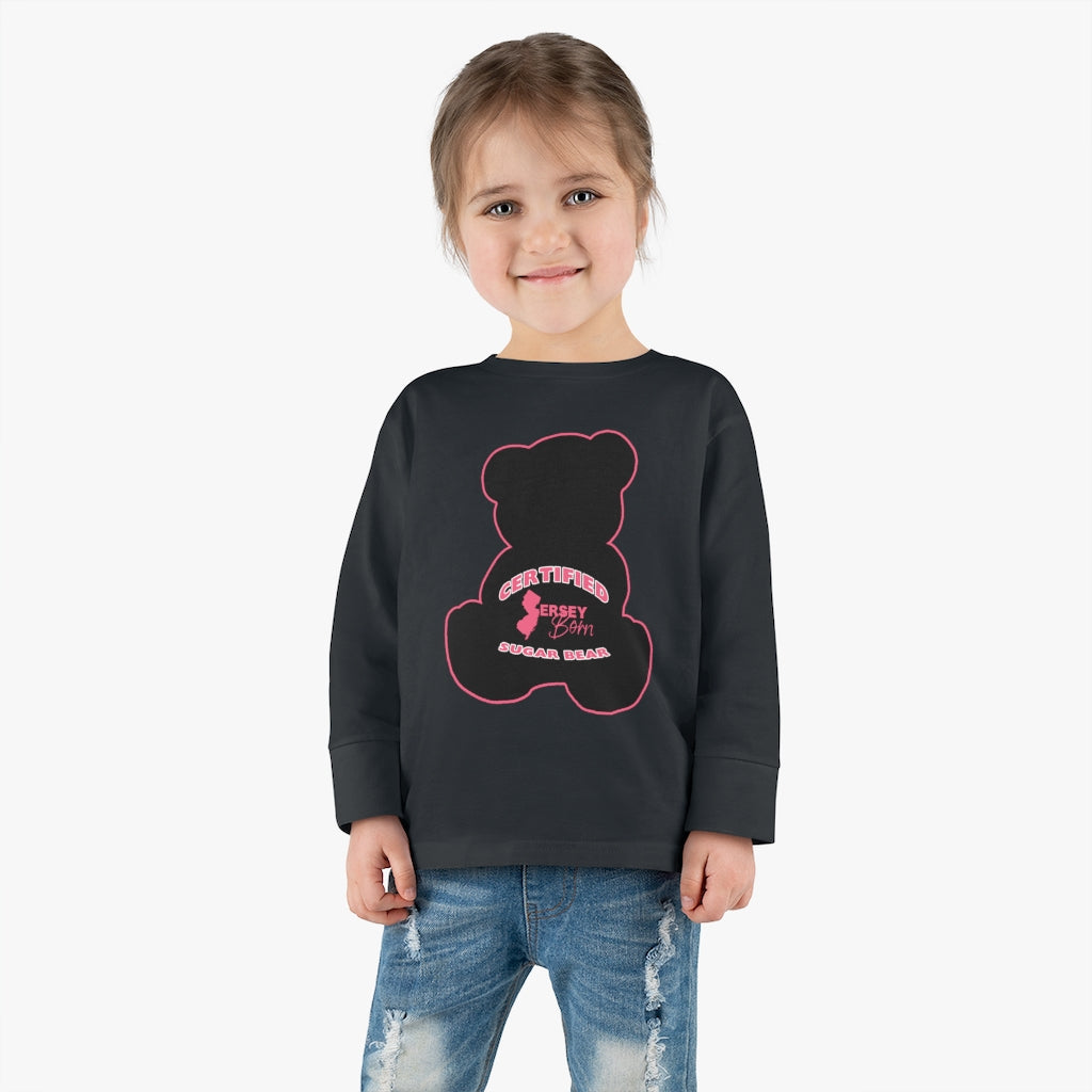 Certified Jersey Born - Black Pink Sugar Bear Toddler Long Sleeve
