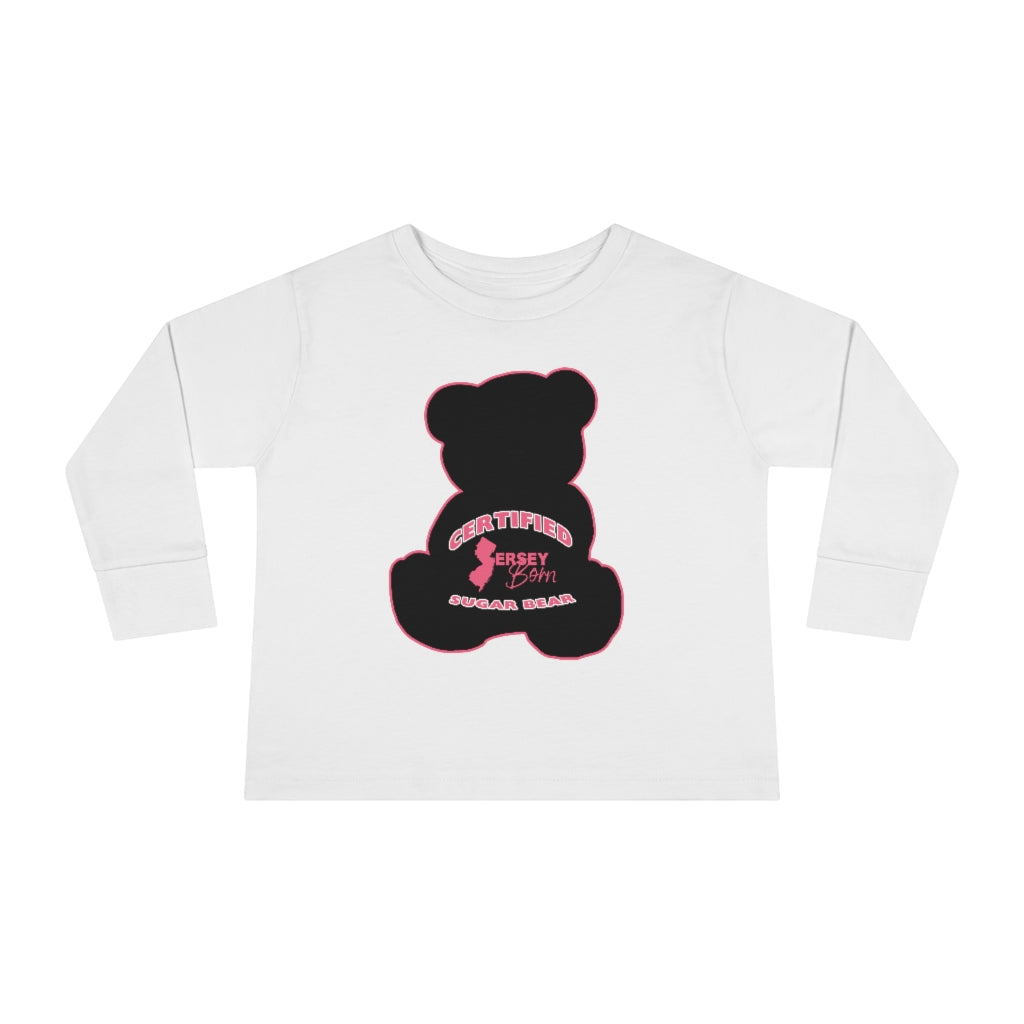 Certified Jersey Born - Black Pink Sugar Bear Toddler Long Sleeve