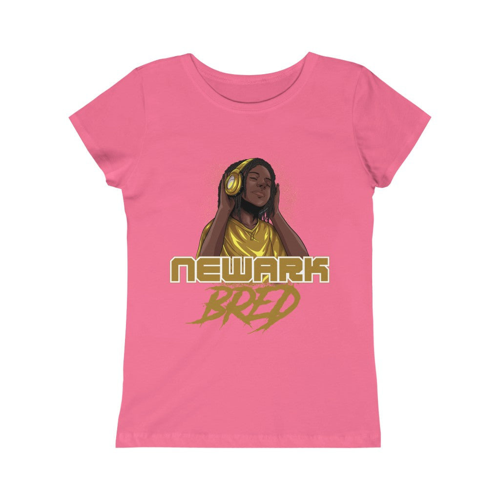 Newark Bred Black/Gold Boy Locks Girls Princess Tee