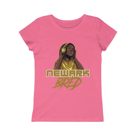 Newark Bred Black/Gold Boy Locks Girls Princess Tee