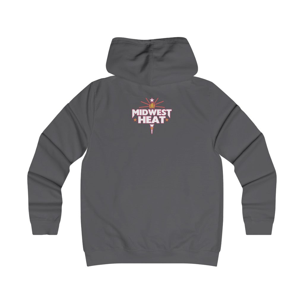 Midwest Heat -  White Red Girlie College Hoodie
