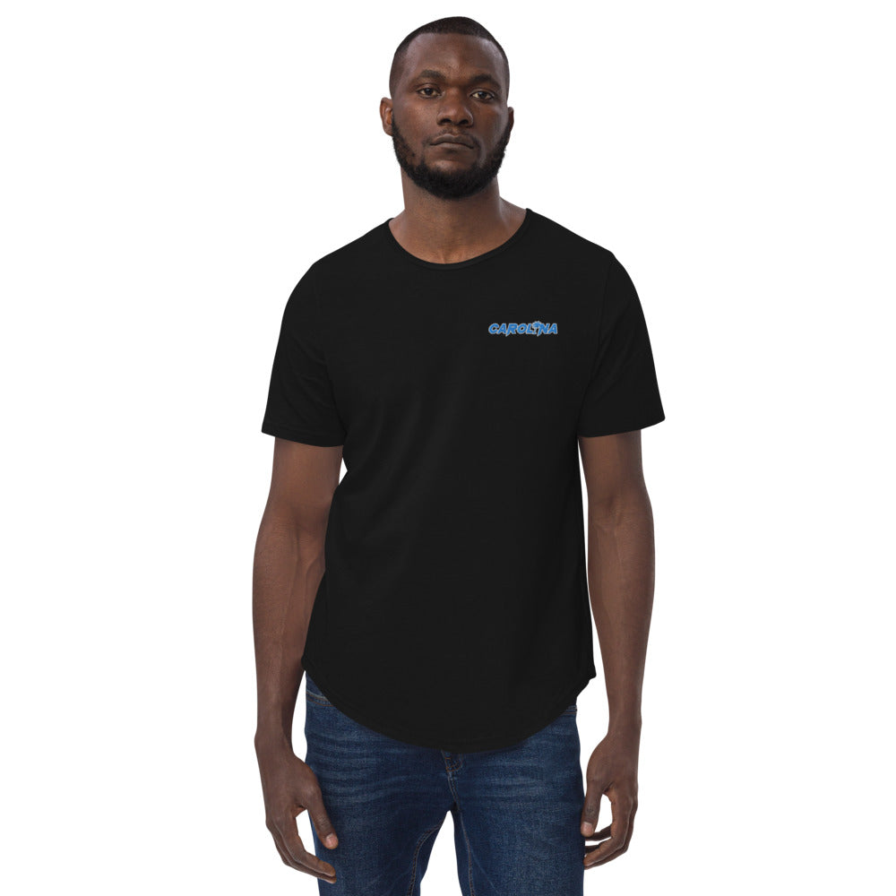 Carolina Light Blue Embroidered Men's Curved Hem T-Shirt