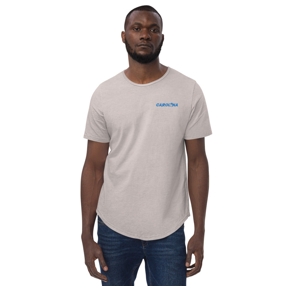 Carolina Light Blue Embroidered Men's Curved Hem T-Shirt