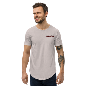 Carolina - Burgundy Embroidered Men's Curved Hem T-Shirt