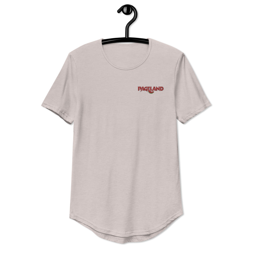 Pageland Men's Embroidered Curved Hem T-Shirt