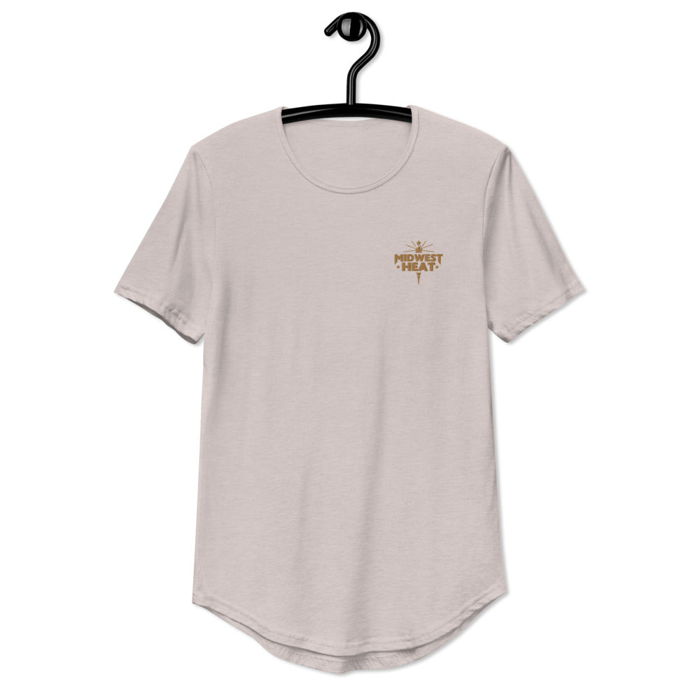Midwest Heat - Gold Stitch Men's Curved Hem T-Shirt