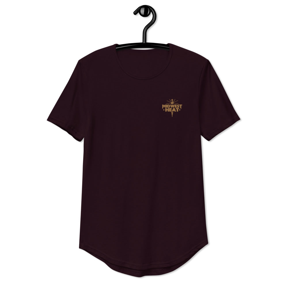 Midwest Heat - Gold Stitch Men's Curved Hem T-Shirt