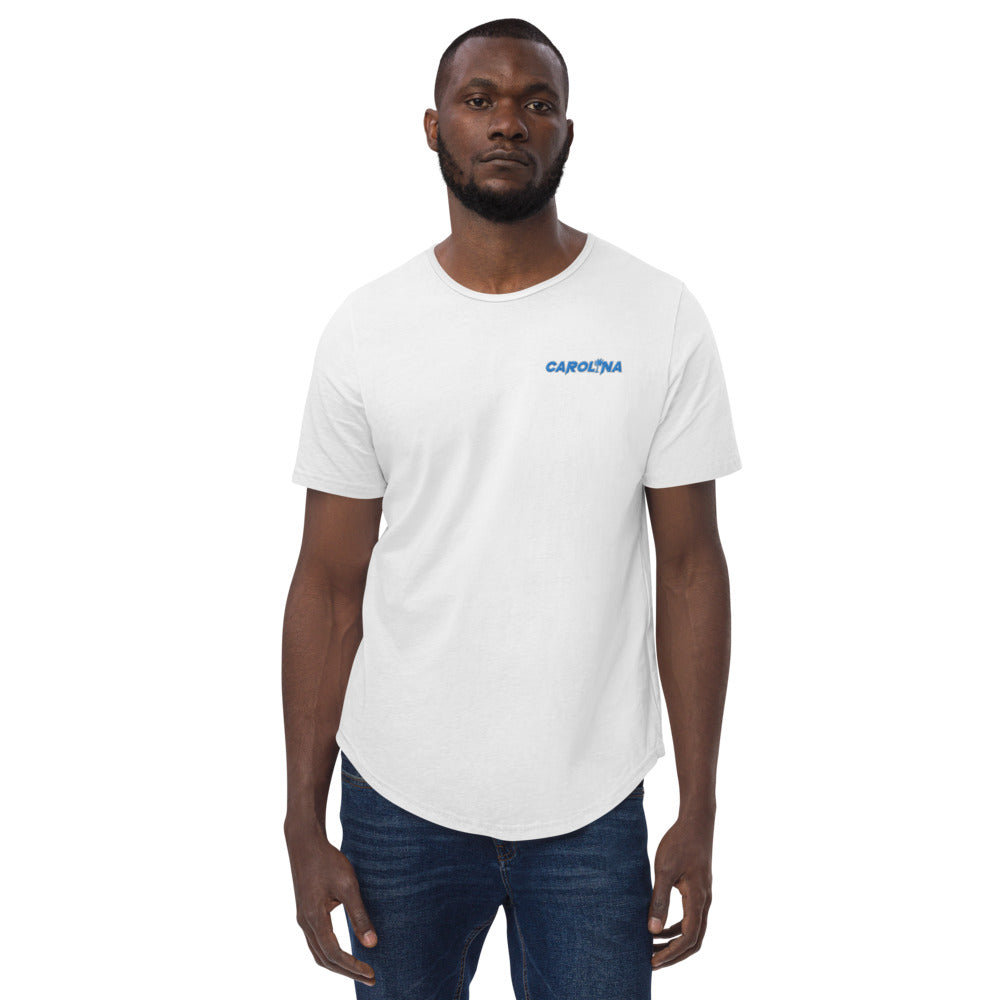 Carolina Light Blue Embroidered Men's Curved Hem T-Shirt