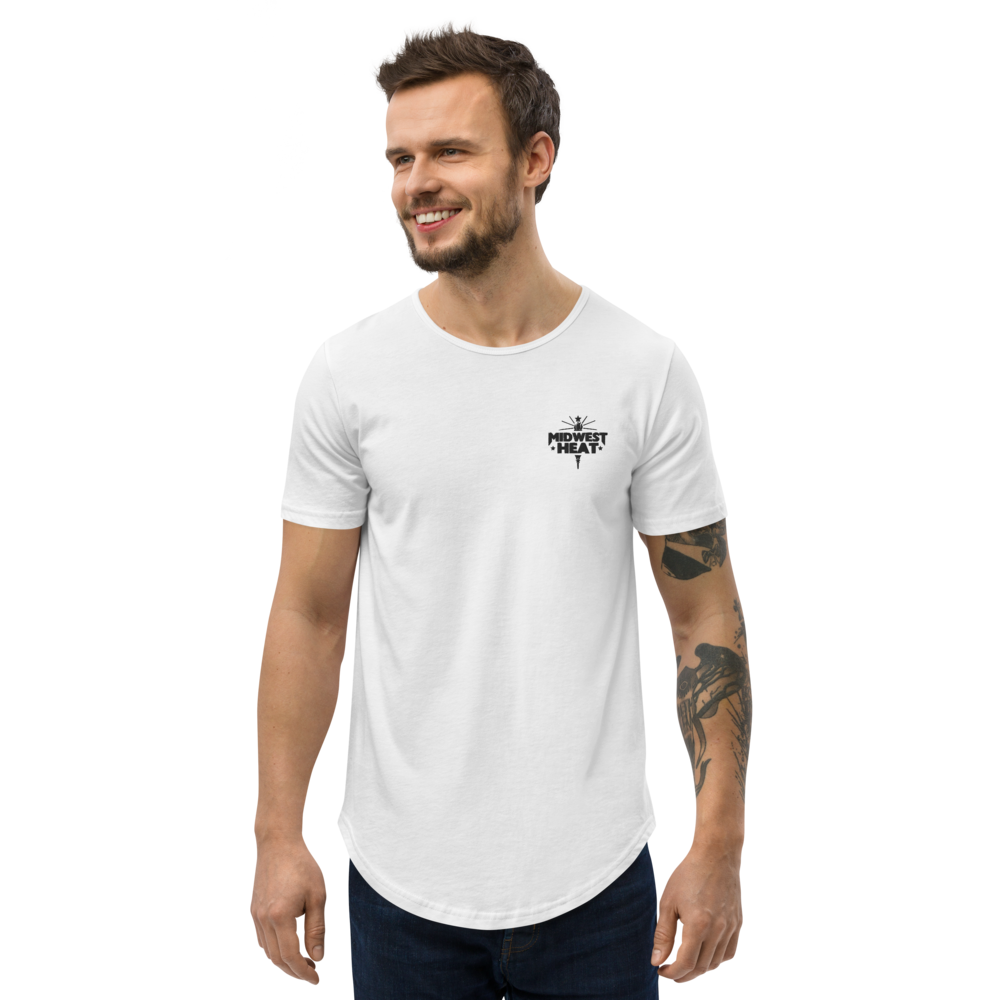 Midwest Heat - Black Stitch Men's Curved Hem T-Shirt