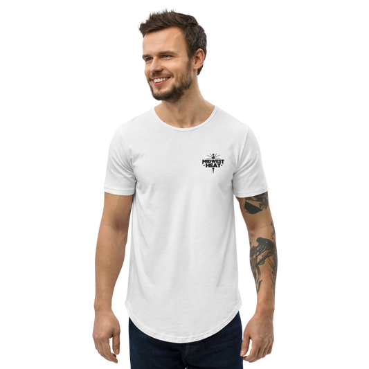Midwest Heat - Black Stitch Men's Curved Hem T-Shirt