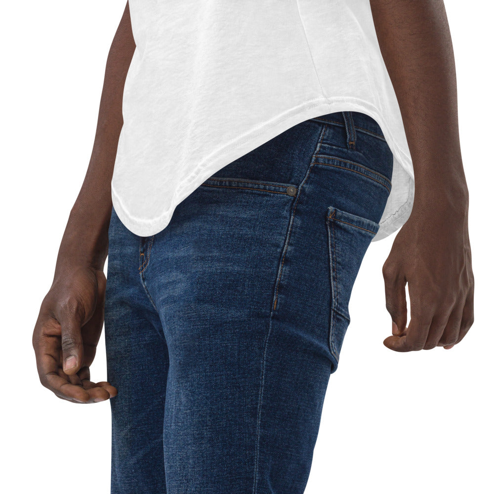 Carolina Light Blue Embroidered Men's Curved Hem T-Shirt