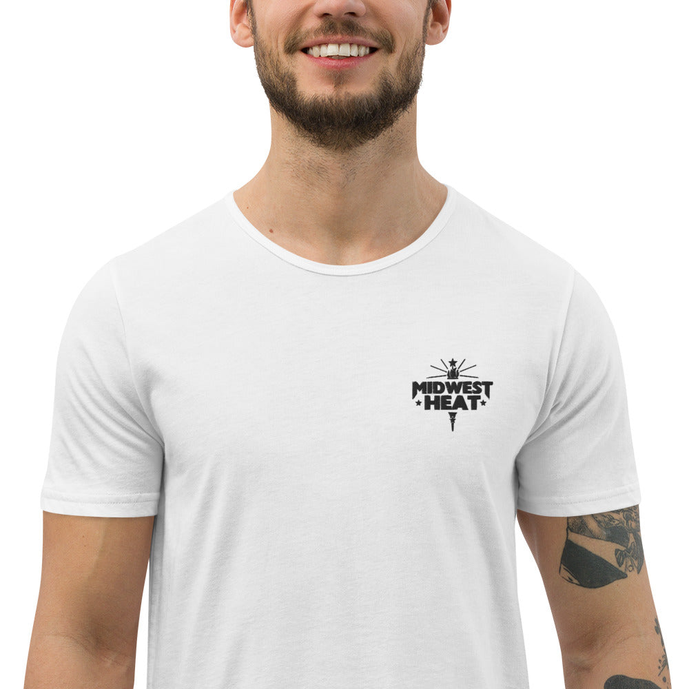 Midwest Heat - Black Stitch Men's Curved Hem T-Shirt