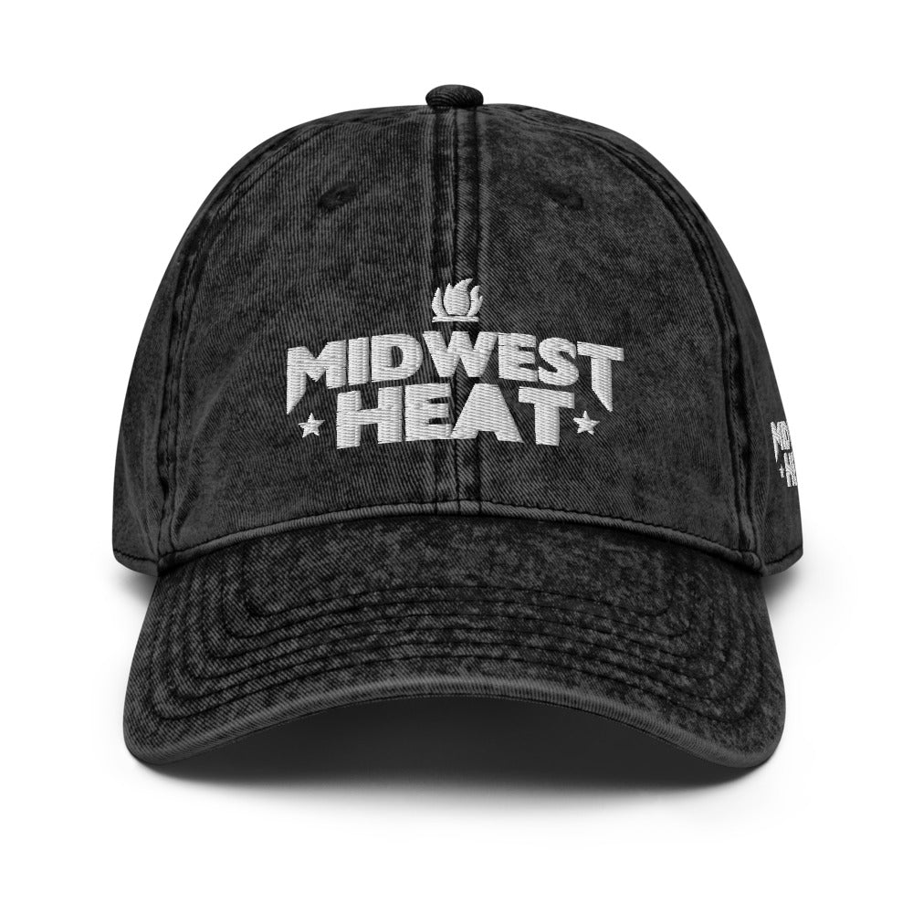 Midwest Heat - White Stitch Vintage Cotton Twill Cap
