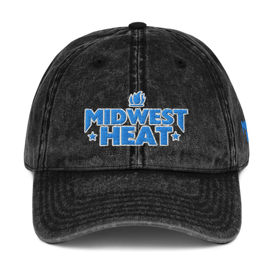 Midwest Heat - L Blue Berry Stitch Vintage Twill Cap