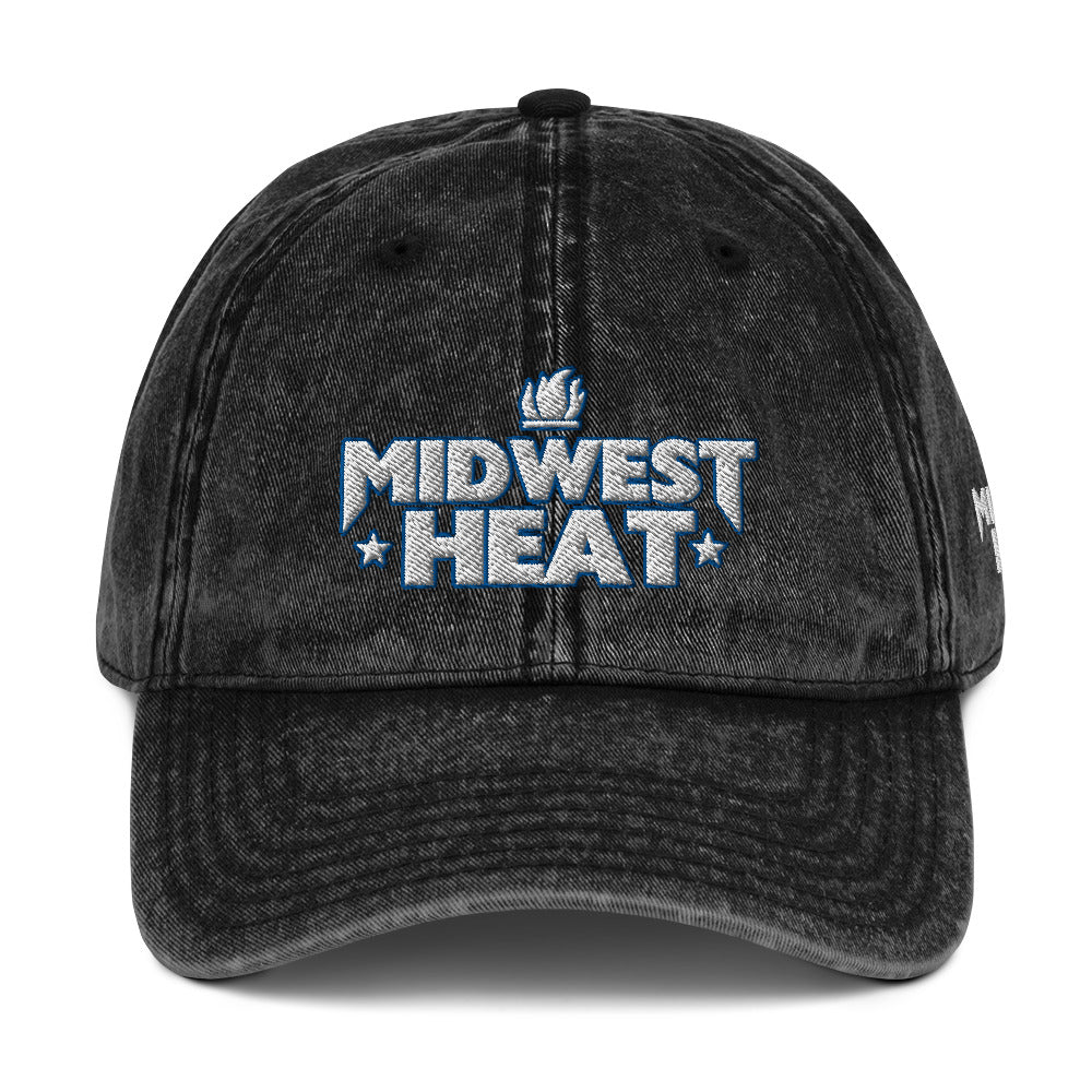 Midwest Heat Whit Blue Vintage Twill Cap