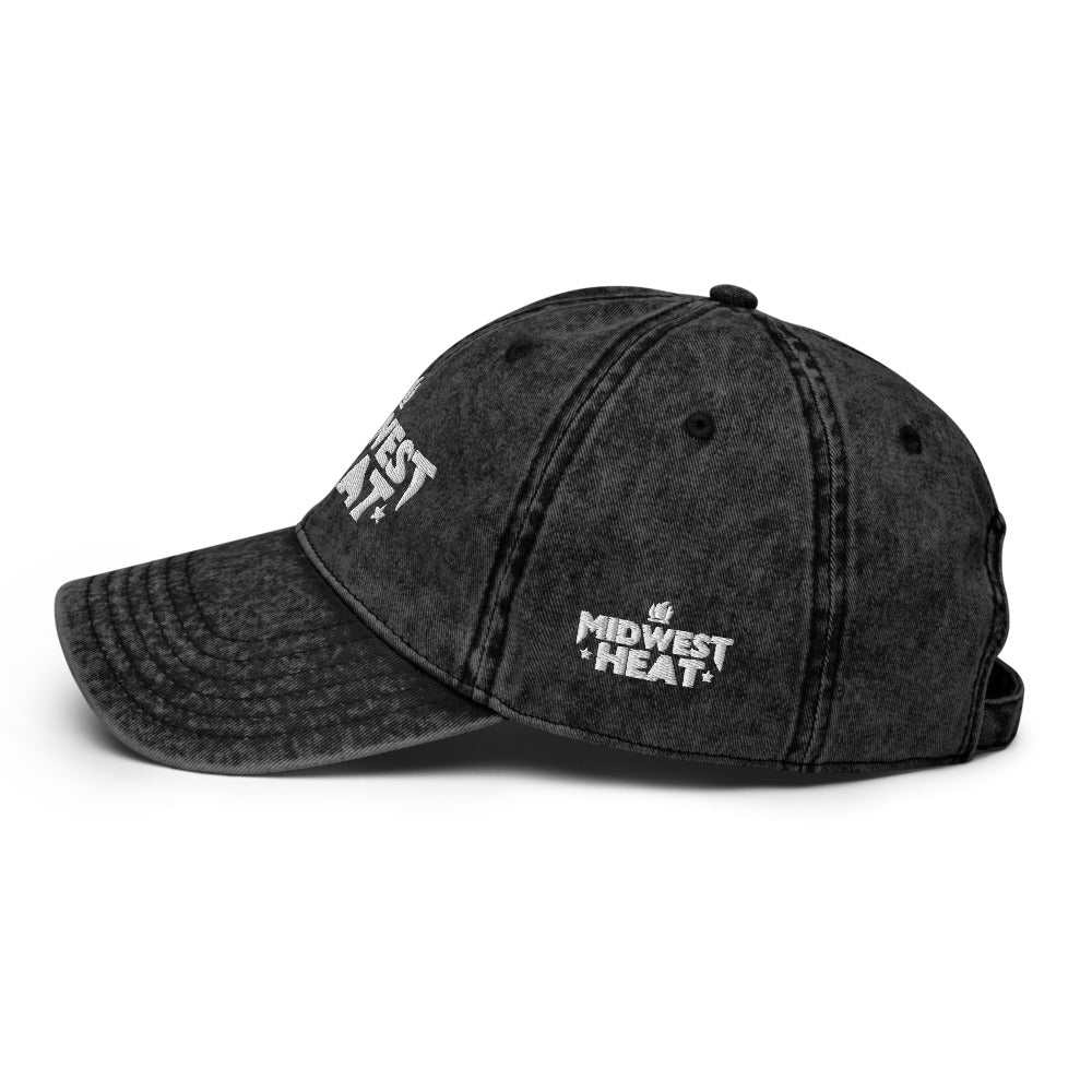 Midwest Heat - White Stitch Vintage Cotton Twill Cap