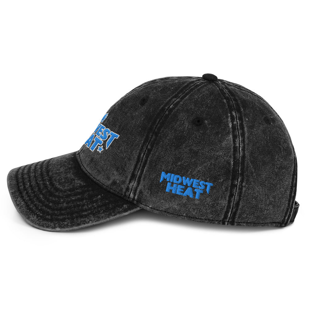 Midwest Heat - L Blue Berry Stitch Vintage Twill Cap