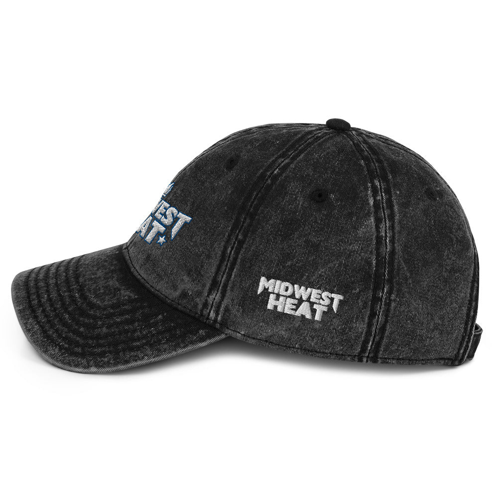 Midwest Heat Whit Blue Vintage Twill Cap