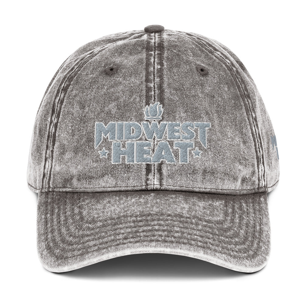 Midwest Heat - Gray Stitch Vintage Cotton Twill Cap