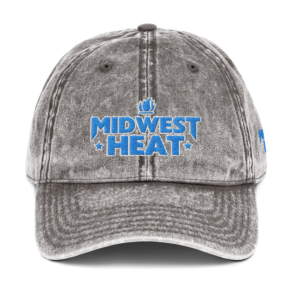 Midwest Heat - L Blue Berry Stitch Vintage Twill Cap