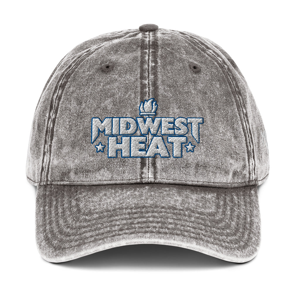 Midwest Heat Whit Blue Vintage Twill Cap