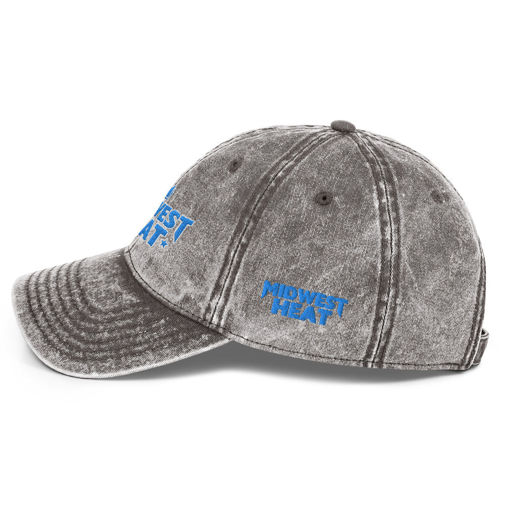 Midwest Heat - L Blue Berry Stitch Vintage Twill Cap