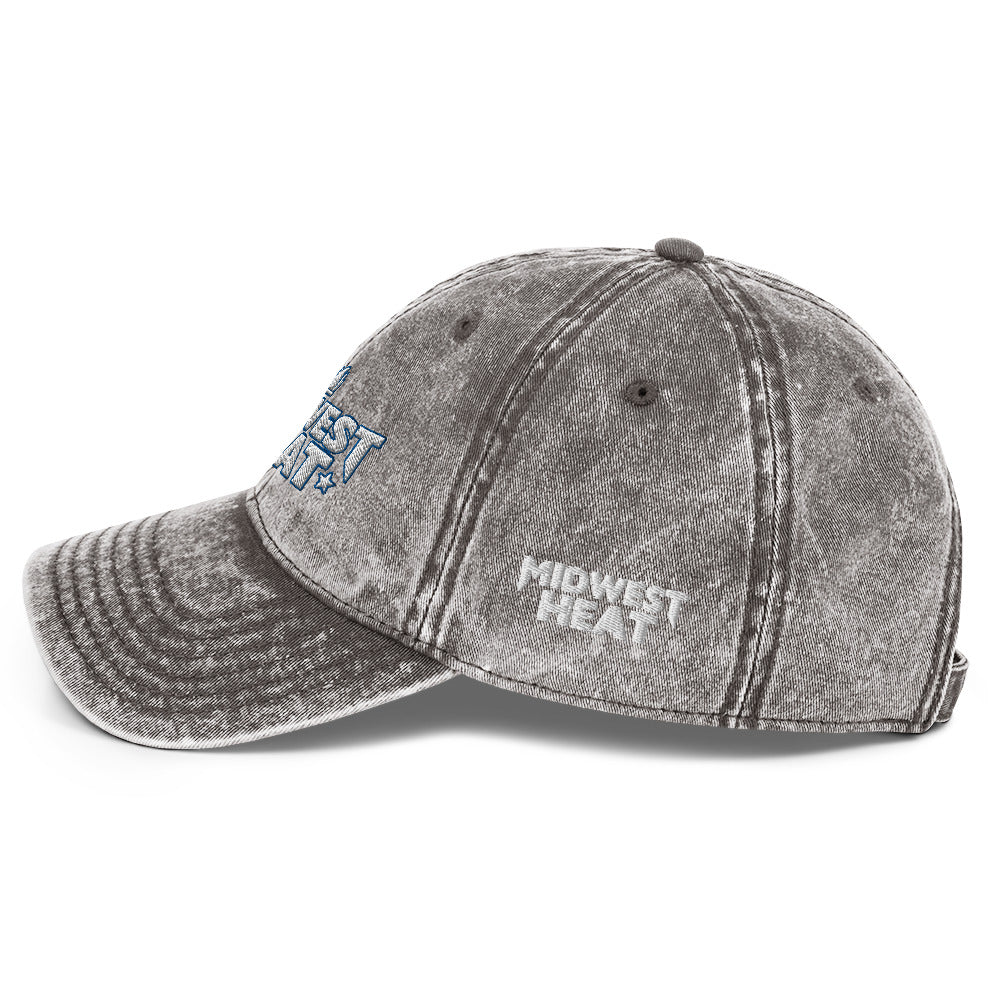 Midwest Heat Whit Blue Vintage Twill Cap